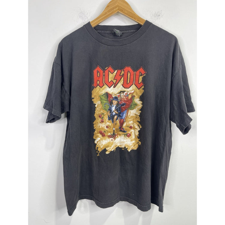 Men’s Vintage AC/DC No Bull Black T-Shirt 1997 Band Tee Double Side Sz XL