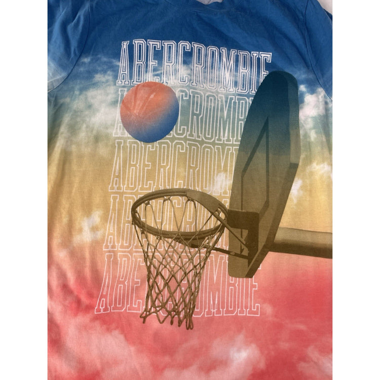 Boys Abercrombie Kids Multicolor Tie Dye Basketball Graphic Tee Size 15/16