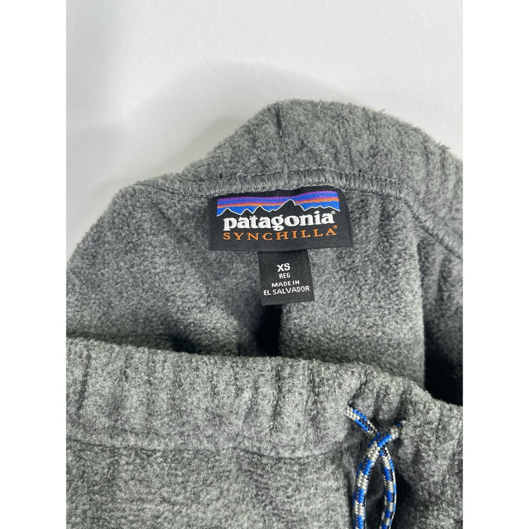 Men’s Patagonia Synch Snap-T Pants Gray Synchilla Sweatpants Fleece Sz XS