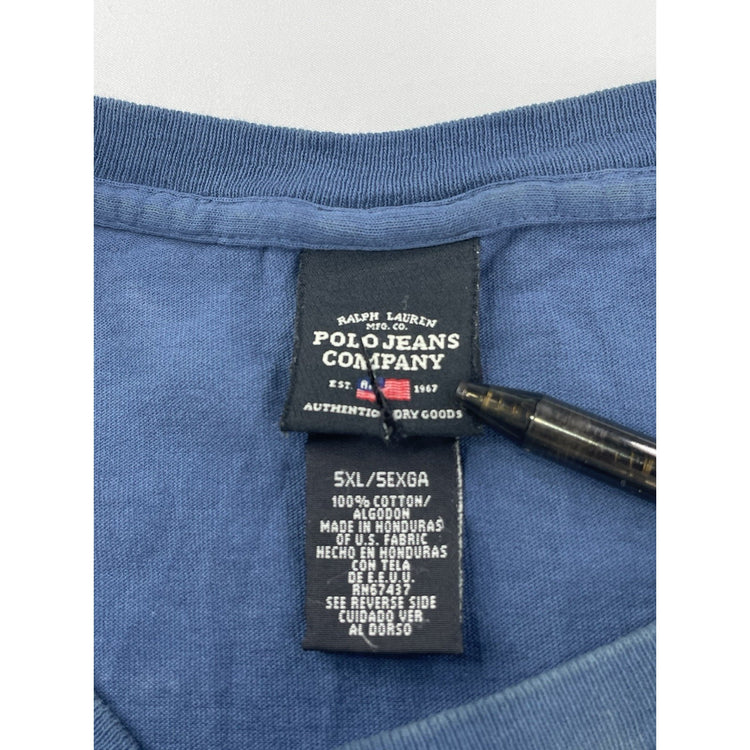 Mens Ralph Lauren Size 5XL Blue ‘Polo Jean Company’ Long Sleeve Shirt