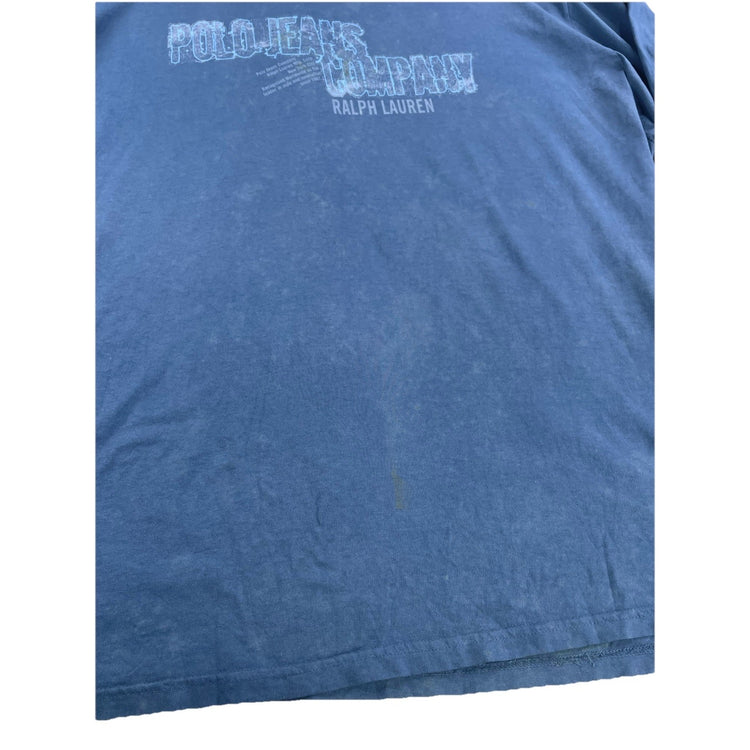 Mens Ralph Lauren Size 5XL Blue ‘Polo Jean Company’ Long Sleeve Shirt