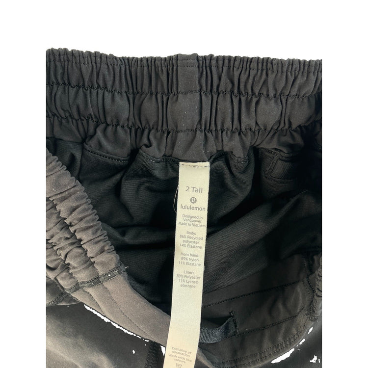 Women's Lululemon Athletic Running Shorts Black Size 2 Tall