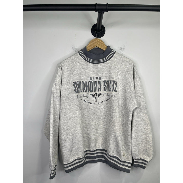 Men’s VTG Traditional Oklahoma State Cowboy Classic Gray Sweatshirt Sz L