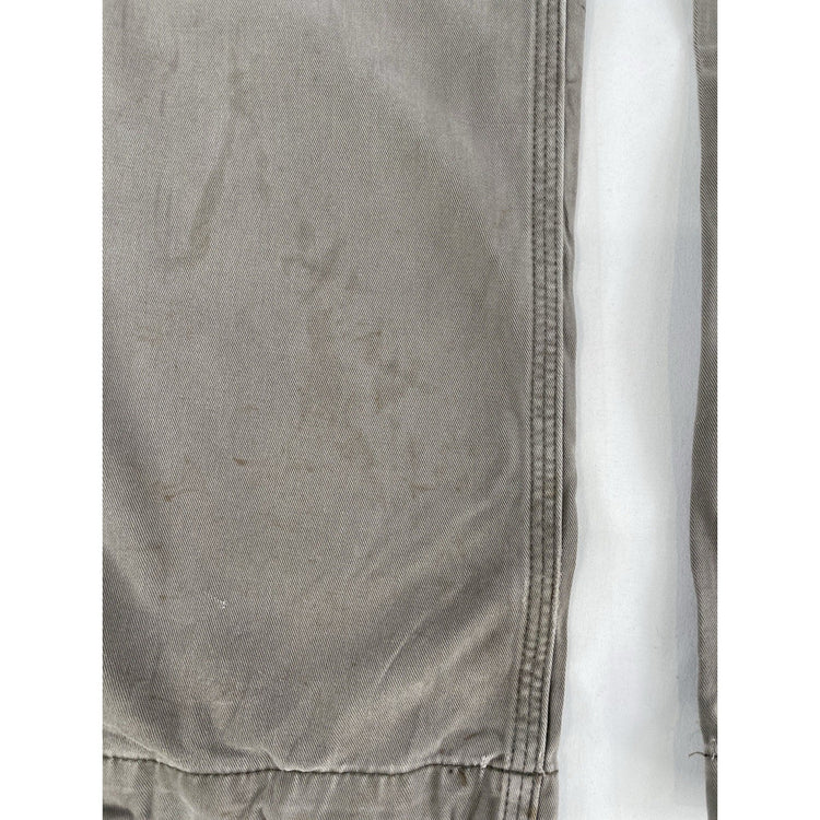 Mens Carhartt Gray B324 Canvas Work Dungaree Carpenter Jeans Size 34X32