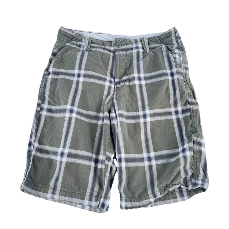 Mens Roebuck Co Multicolor Plaid Pattern Cargo Shorts Size 32