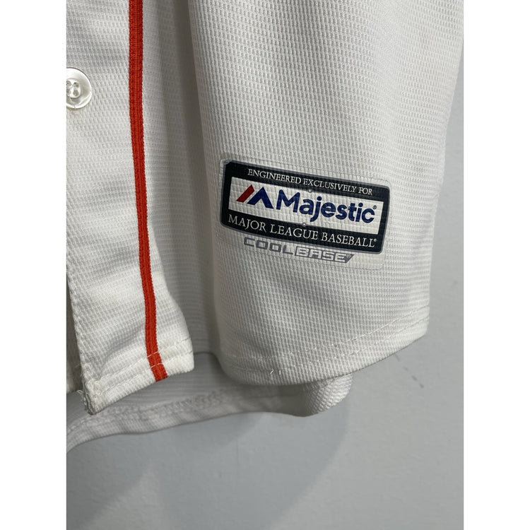 Youth Sz M 10-12 White Houston Astros Jersey Majestic Tag Brand