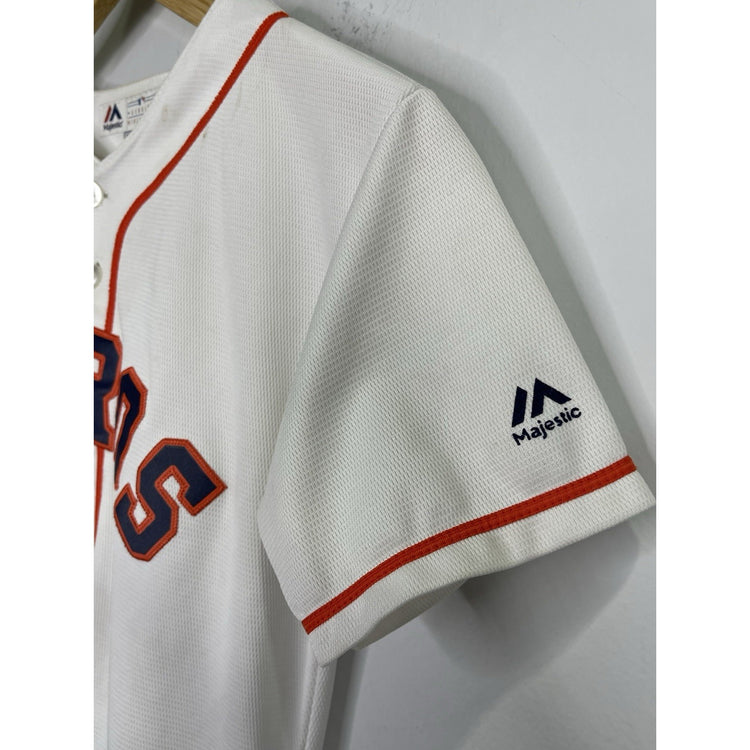 Youth Sz M 10-12 White Houston Astros Jersey Majestic Tag Brand