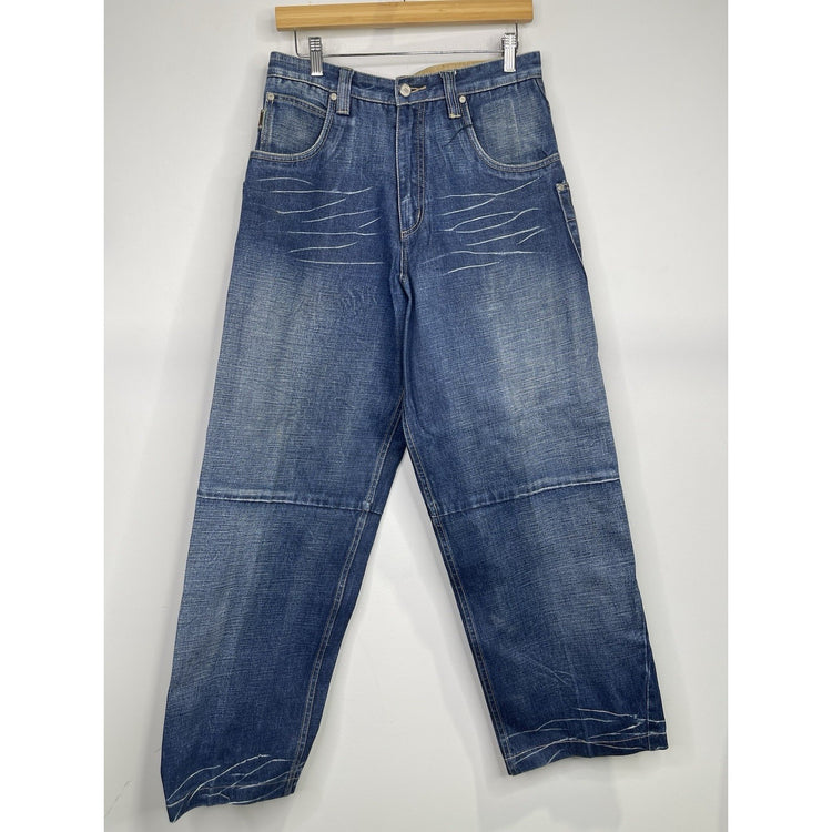 Men’s Vintage Phat Farm Loose Jeans Denim Blue Streetwear Y2K Jeans 32x31