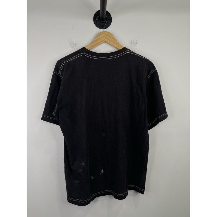 Vtg Y2k Sean John Mens T Shirt Black Graphic Spell Out Heavy Cotton L 16/18