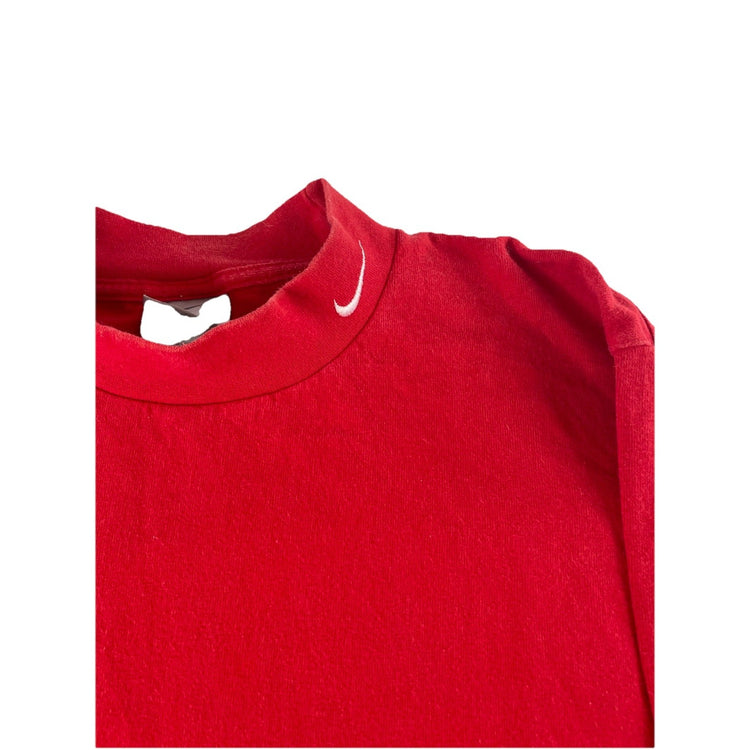 Mens Nike Red Embroidered Mock Neck Sweatshirt Size Medium