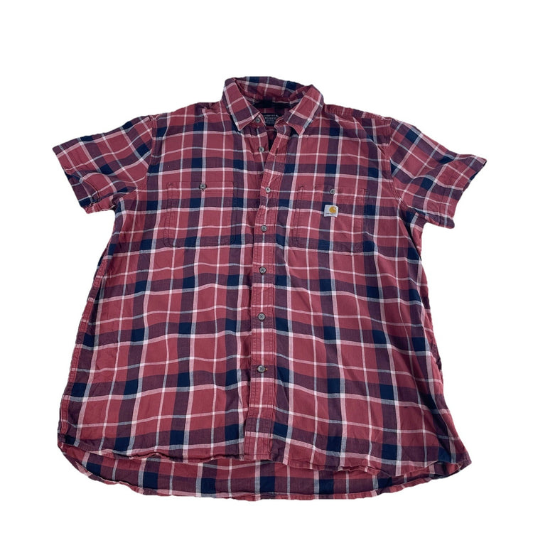 Mens Carhartt Classic Multicolor Plaid Buttton Up Shirt Size Xl Relaxed Fit