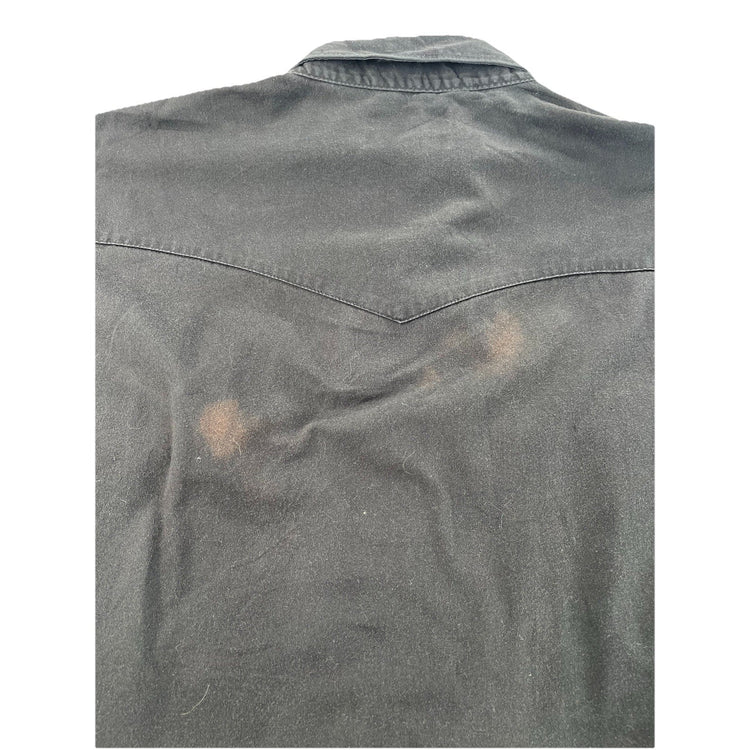 Mens Wrangler Western Black Long Sleeve ButtonUp Rainbow Prints, Size LG