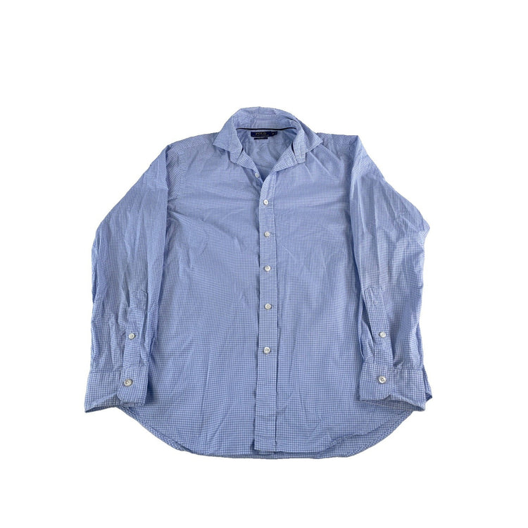 Mens Polo Ralph Lauren Blue & White Button Down Shirt Size Medium