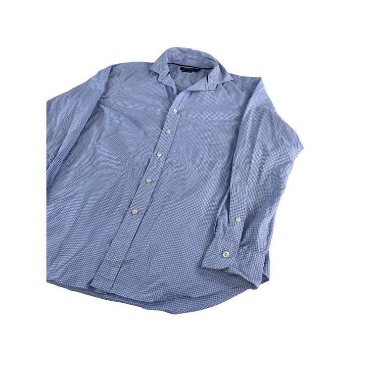 Mens Polo Ralph Lauren Blue & White Button Down Shirt Size Medium