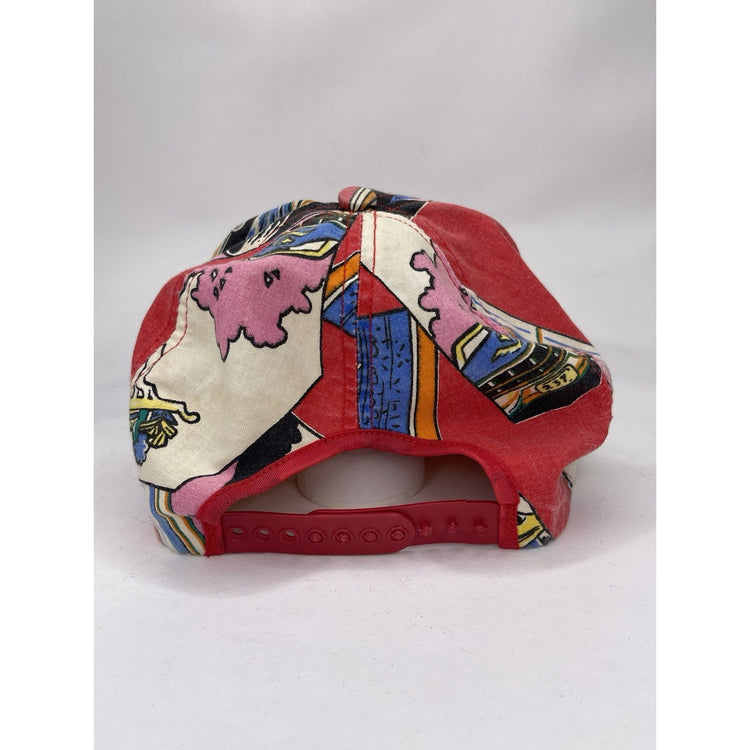 80s Vtg Red New Wave Ball Cap Cartoon Comic Strip One Size Hat