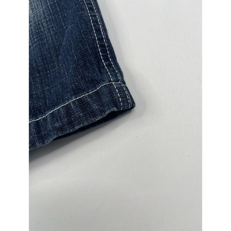 Unisex Y2K Dark Wash And Red Contrast Southpole Baggy Shorts 20x12