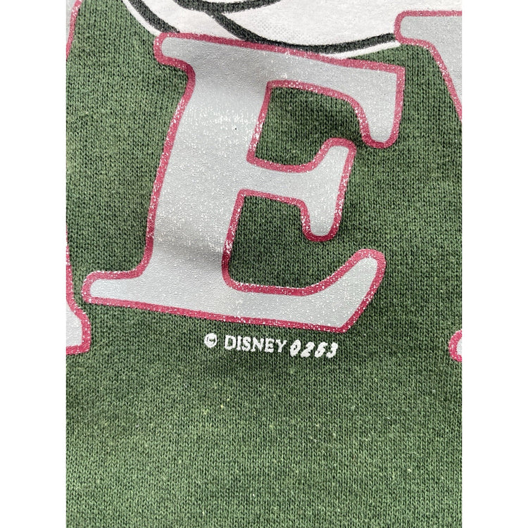 Disney Mickey Mouse Crewneck Sweatshirt Green Graphic Long Sleeve Size (L/XL)
