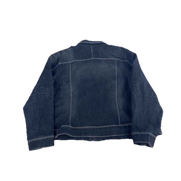 Mens Baccini Dark Wash Denim Jacket W/Contrast Stitching Plus Size 22/24w