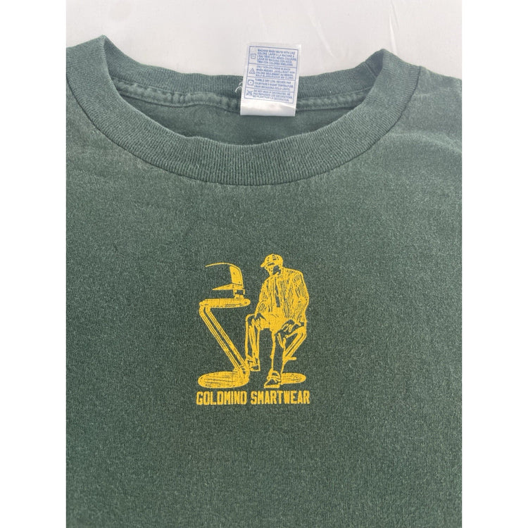 Mens Vintage AAA Green “Goldmine Smartwear” Solid T-Shirt Size 2XL