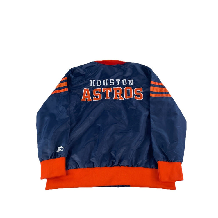 Mens Houston Astros Navy Blue Starter Zip Up Jacket Size XL