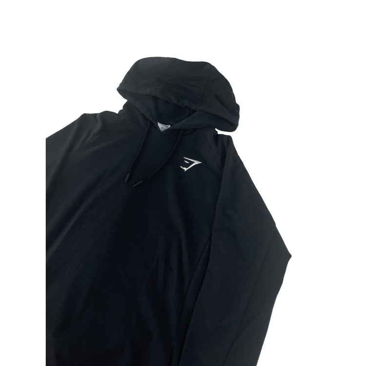 Women's Gymshark Pullover Hoodie Black Drawstring Logo Size S