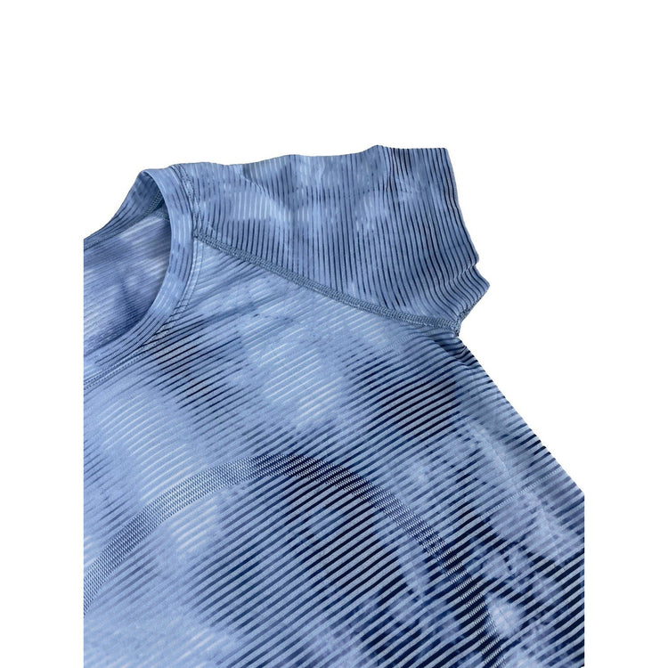 Womens Lululemon Blue White Shibori Tie Dye T-Shirt Size L
