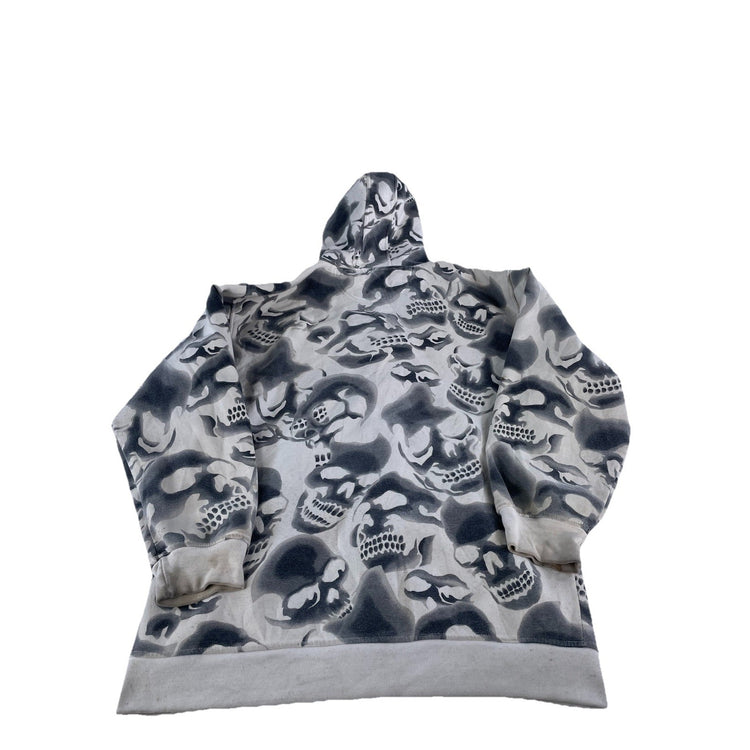 Men’s Y2K Beyond The Limits White Skull Print Full Zip Up Jacket Size 2XL