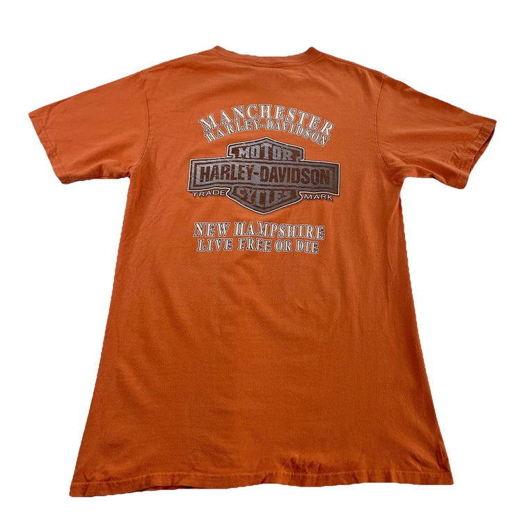 Mens Harley Davidson Basic Orange T-Shirt Size M