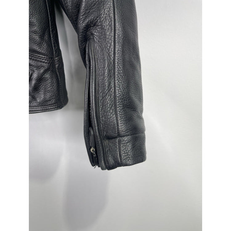 Wmns Harley Davidson FXRG Series 1 Black Leather Motorcycle Riding Jacket Size S