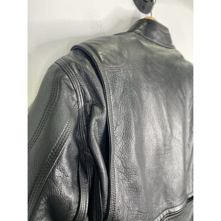 Wmns Harley Davidson FXRG Series 1 Black Leather Motorcycle Riding Jacket Size S