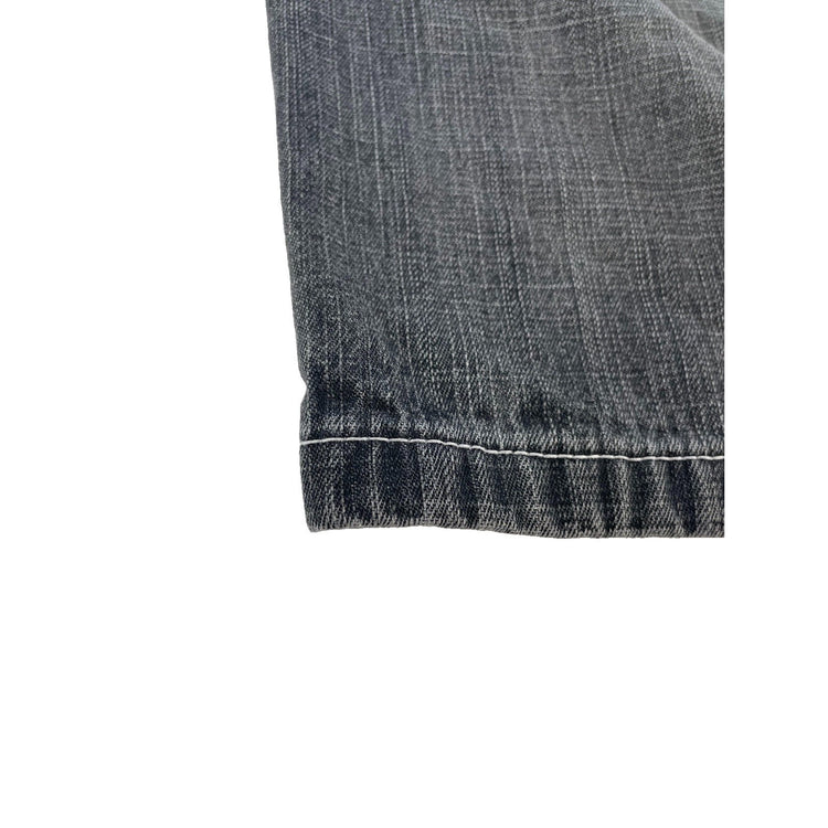 Mens Vintage Y2K Evolution In Design Dark Wash Baggy Denim Shorts 32