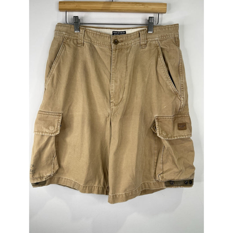 Polo Ralph Lauren Flat Front Cotton Cargo Shorts ~ Men's 32- Brown