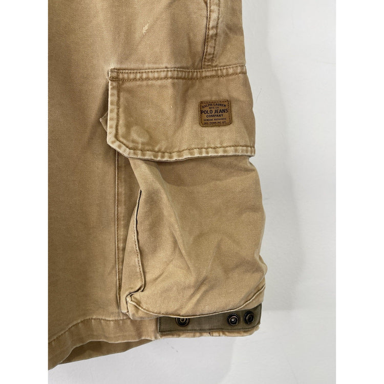 Polo Ralph Lauren Flat Front Cotton Cargo Shorts ~ Men's 32- Brown