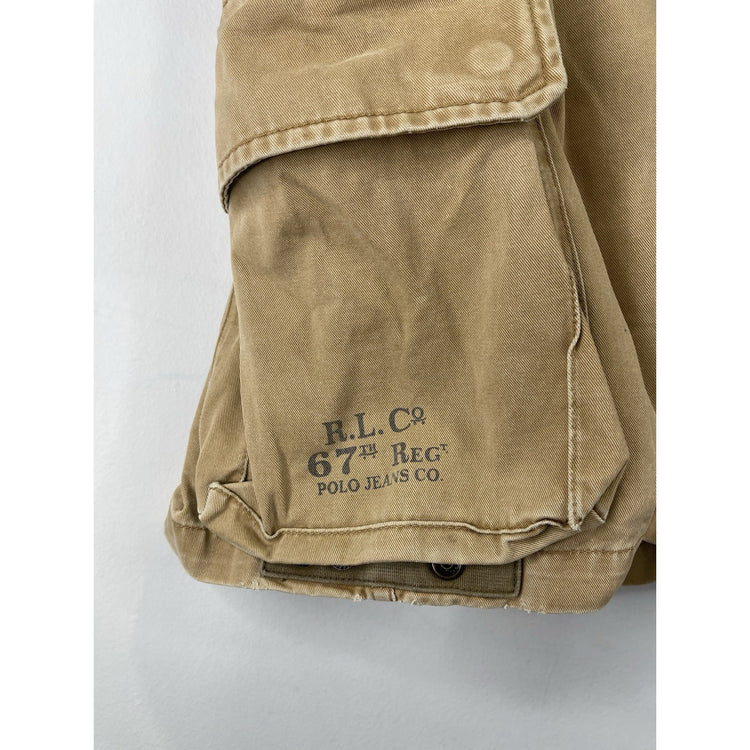 Polo Ralph Lauren Flat Front Cotton Cargo Shorts ~ Men's 32- Brown