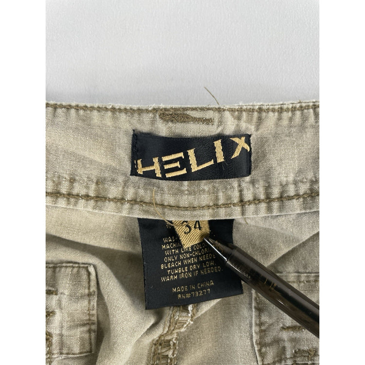 Mens Helix Khaki Cargo Shorts Size 34
