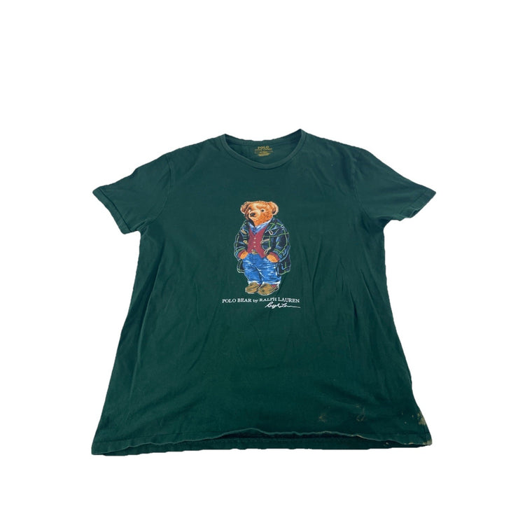 Mens Ralph Lauren Green ‘Polo Bear’ Graphic T Shirt Size Medium