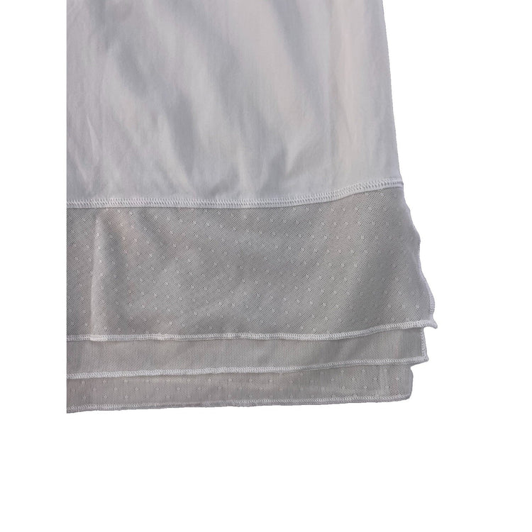 Women's Lululemon Athletica White Short-Sleeve Tee with Layered Mesh Hem Size Xl