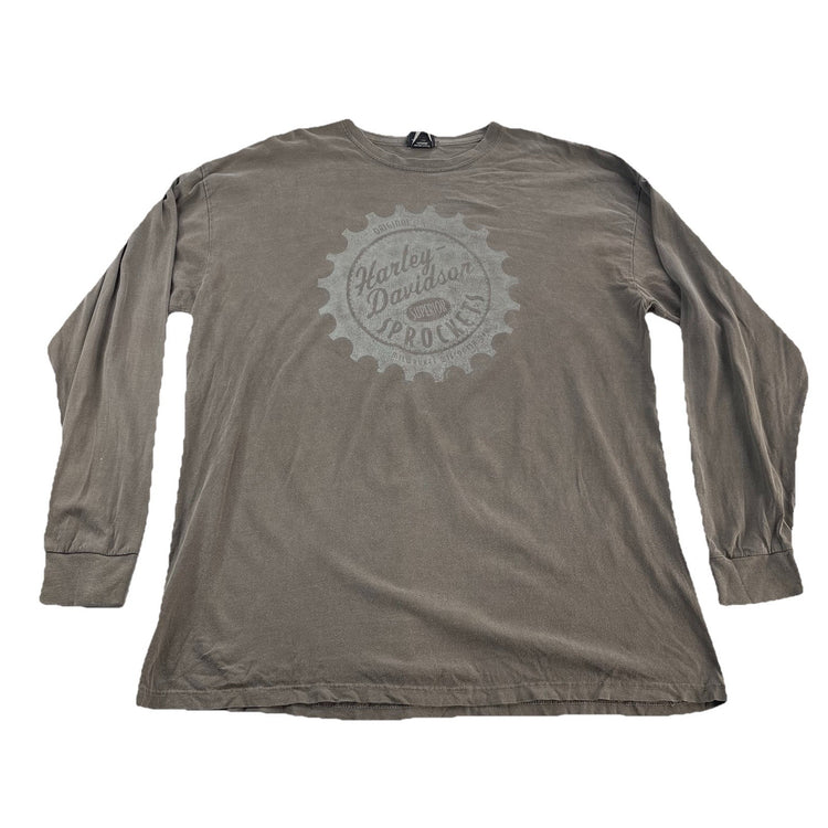 Mens Harley Davidson’s Motorcycle Brown Longsleeve “Owen’s” Shirt Size Xl