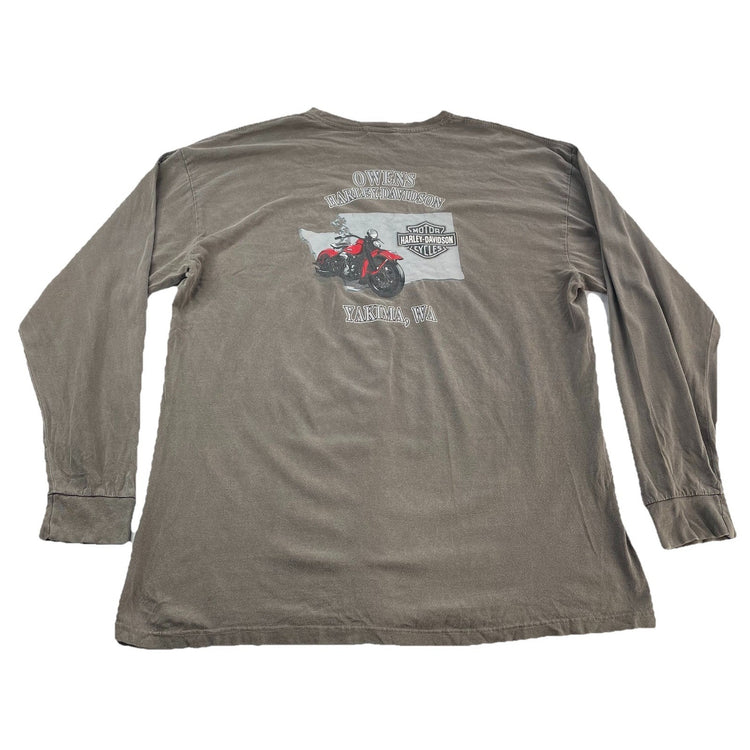 Mens Harley Davidson’s Motorcycle Brown Longsleeve “Owen’s” Shirt Size Xl