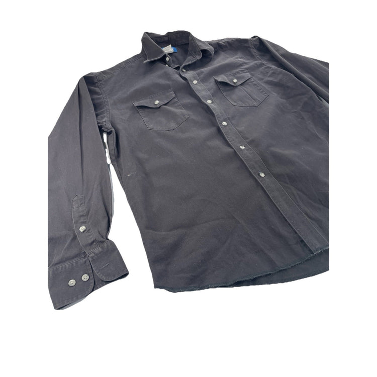 Men’s Wrangler Classic Western Black ButtonUp LongSleeve Work Shirt Size 16 1/2