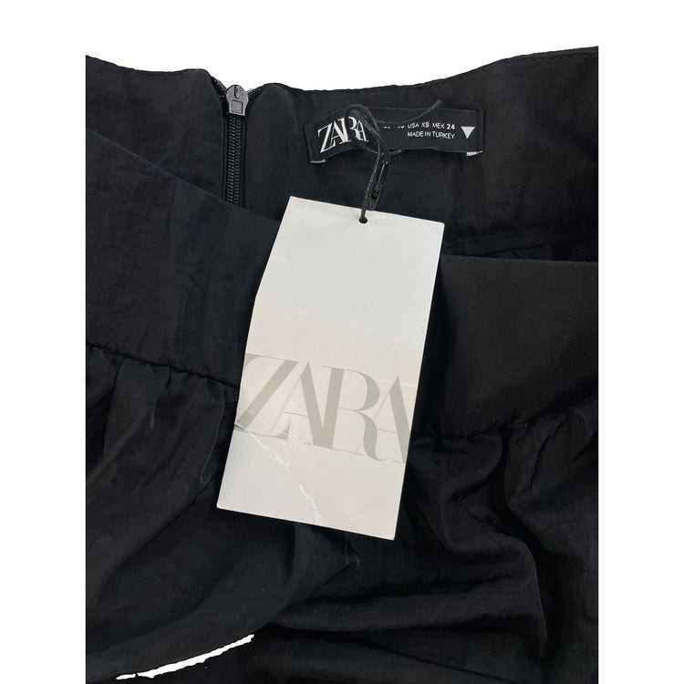 Women Zara Black Bubble Mini Skirt Size XS