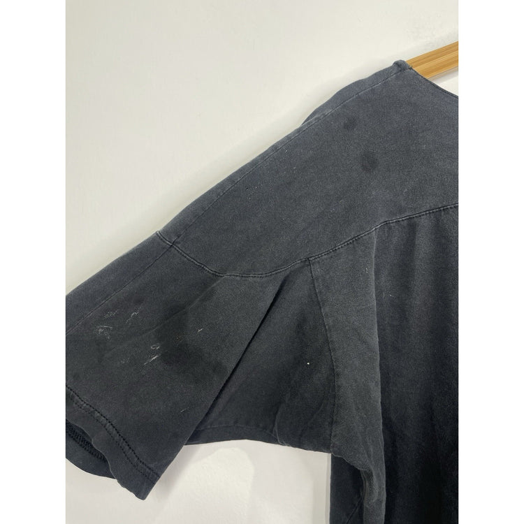 Cra Zee Wear USA Black muscle crop top t-shirt body building Size 2XL/6