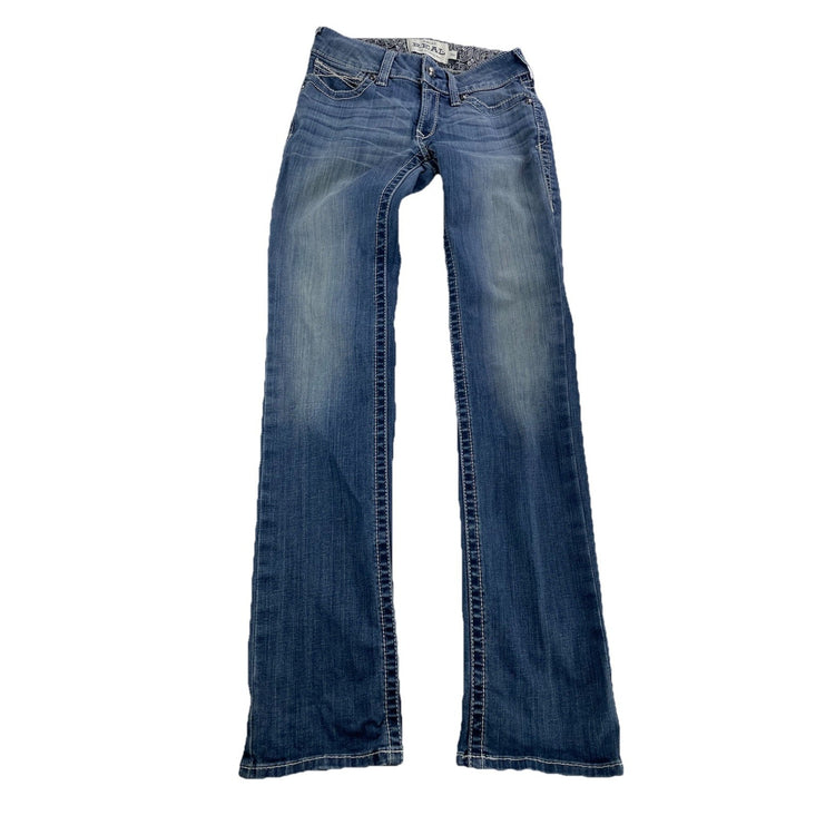 Womens Ariat REAL Denim Regular Straight ICON Blue Jeans Size 26r