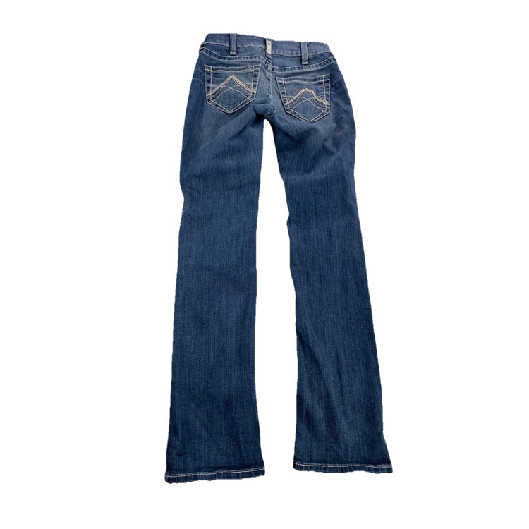 Womens Ariat REAL Denim Regular Straight ICON Blue Jeans Size 26r