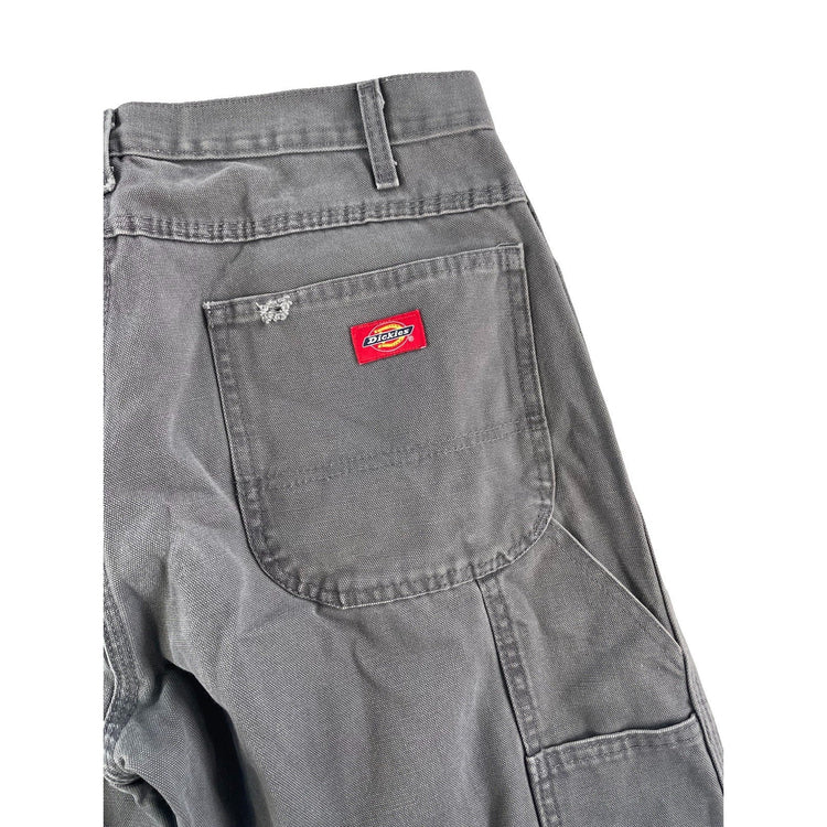 Mens Dickie Faded Grey Canvas Workwear Utility Carpenter Pants Size 30x32