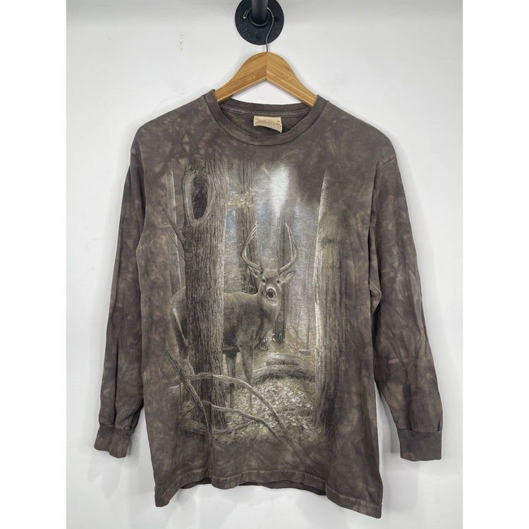 Vintage 2000’s The Mountain Deer Print Camo Long Sleeve T-shirt Size Medium