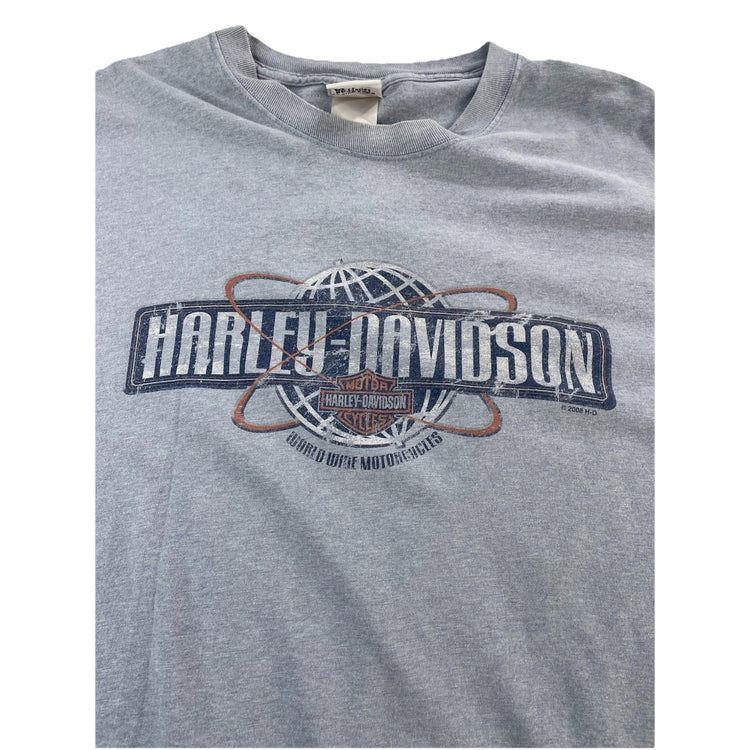 Mens Harley Davidson Motorcycle Bar B’S Blue-Grayish Basic Tee Size 2xl