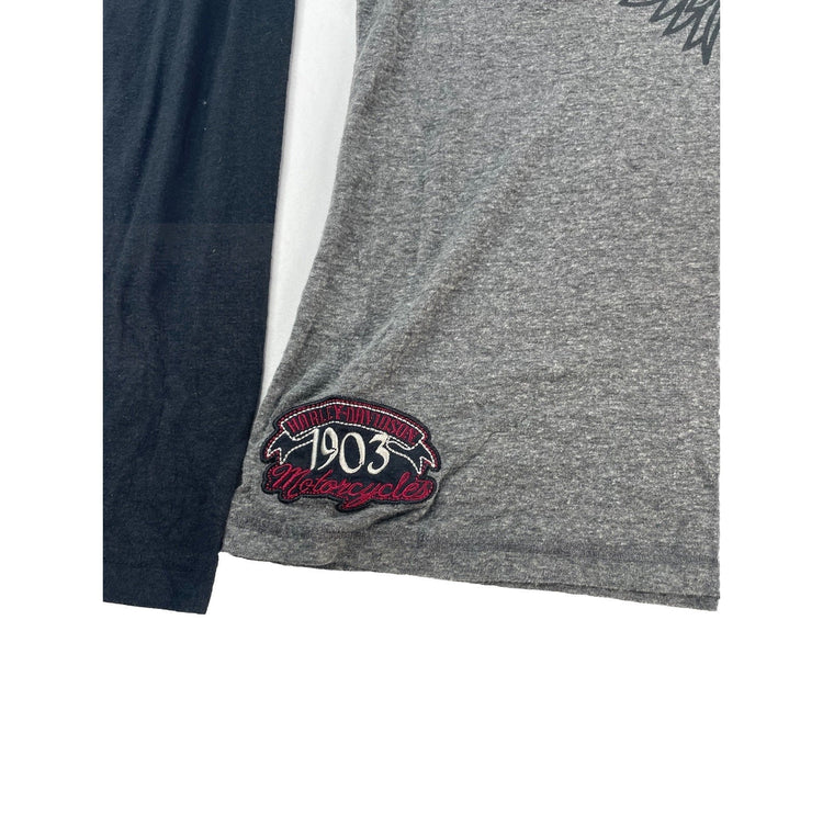 Womens Y2K Harley Davidson Grey Long Sleeve Shirt Size Medium
