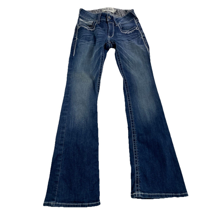 Women’s ARIAT Real Denim Mid-Rise Boot Blue Jeans Size 27