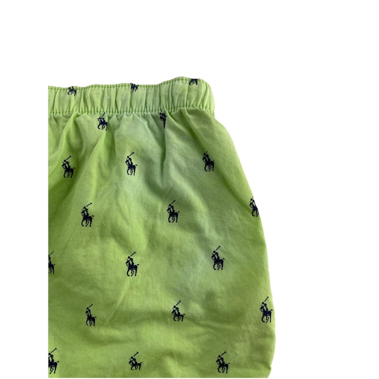 Mens Ralph Lauren Size Medium Green Pony Printed Sleep Shorts